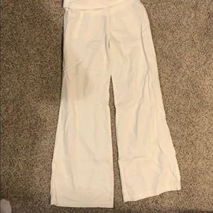 White linen pants